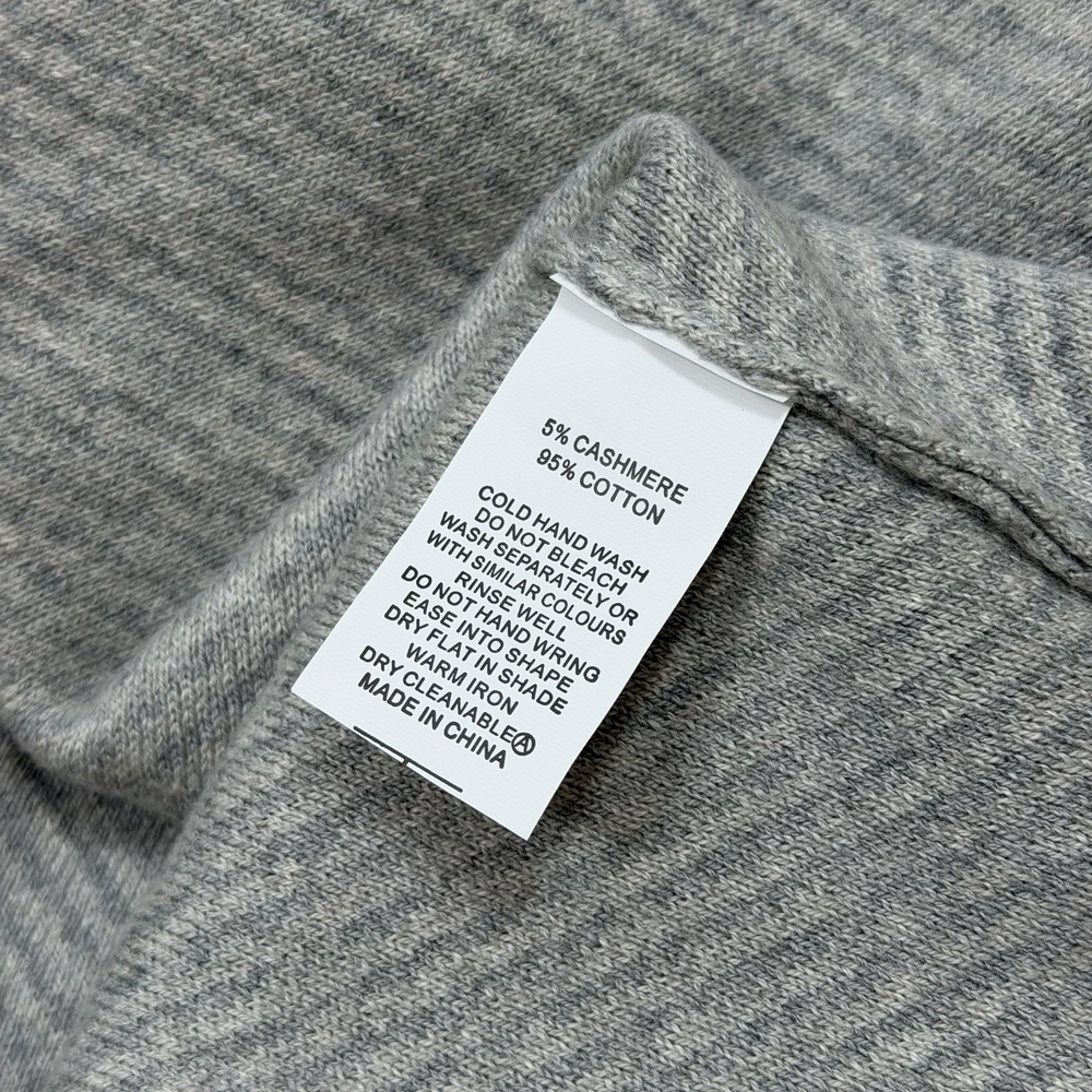Zaket & Plover Neru Collar Sweater Cotton/Cashmere Blend Contemporary Knit Gray View 6